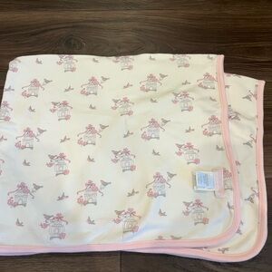 Janie and Jack Pink and White Blanket with Delicate Pattern